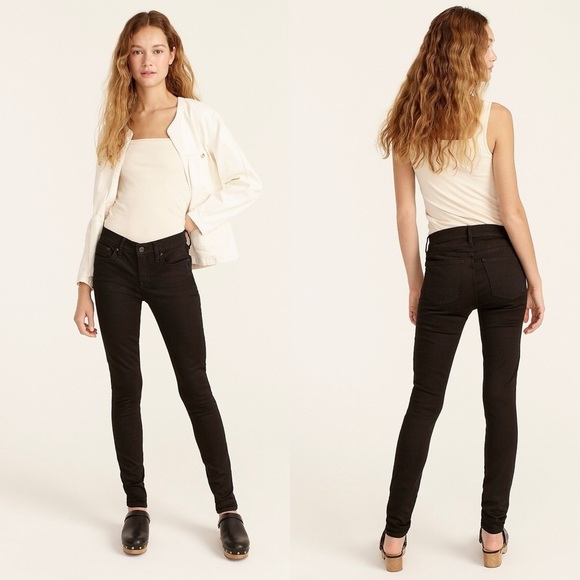 J Crew Women’s 8" Stretchy Toothpick Skinny Low Rise Jean in True Black Size 24 - Picture 1 of 7